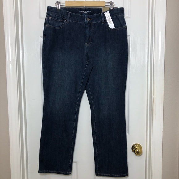 Chico’s Cotton Blend Midrise Straight-Leg Dark Blue Jeans 2 Short (12) - Picture 2 of 16